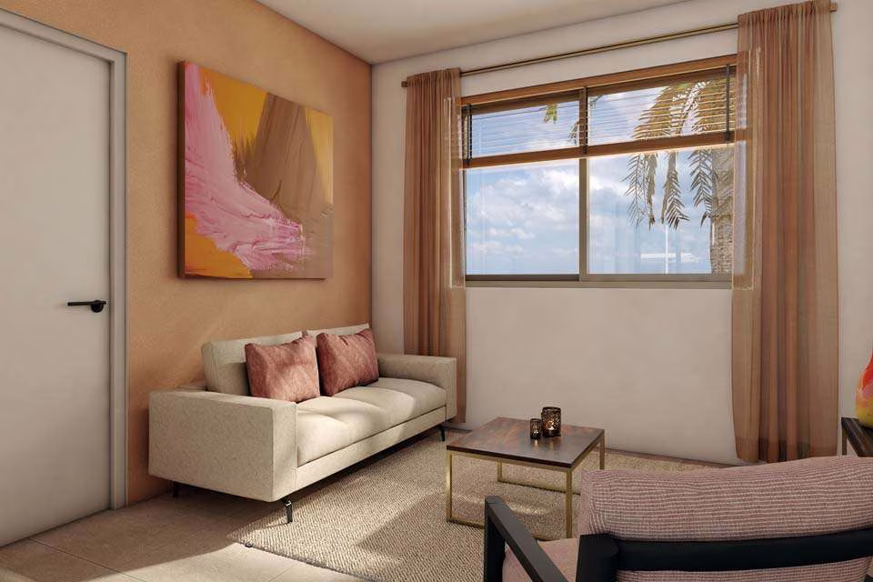 Bedroom with seating area